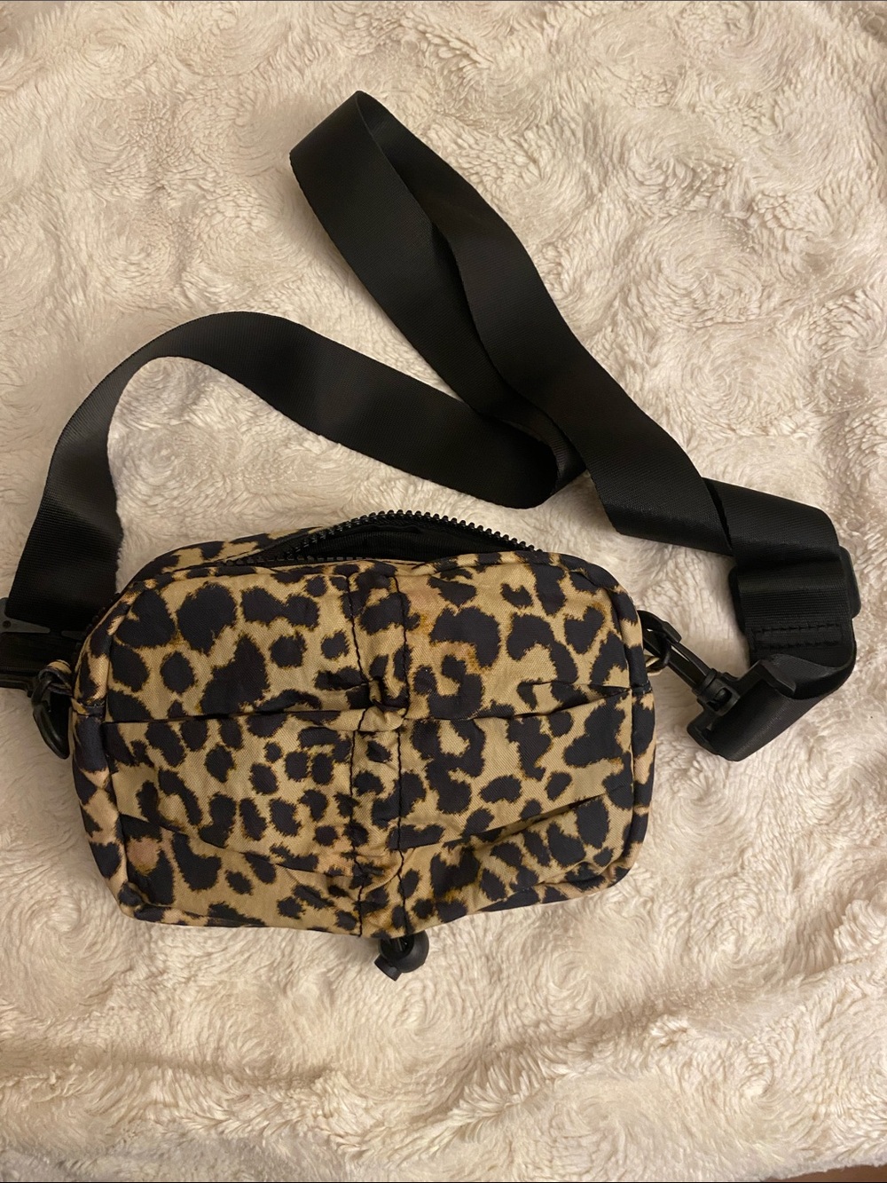 Leopard Print Mini Crossbody with Wide Black Strap